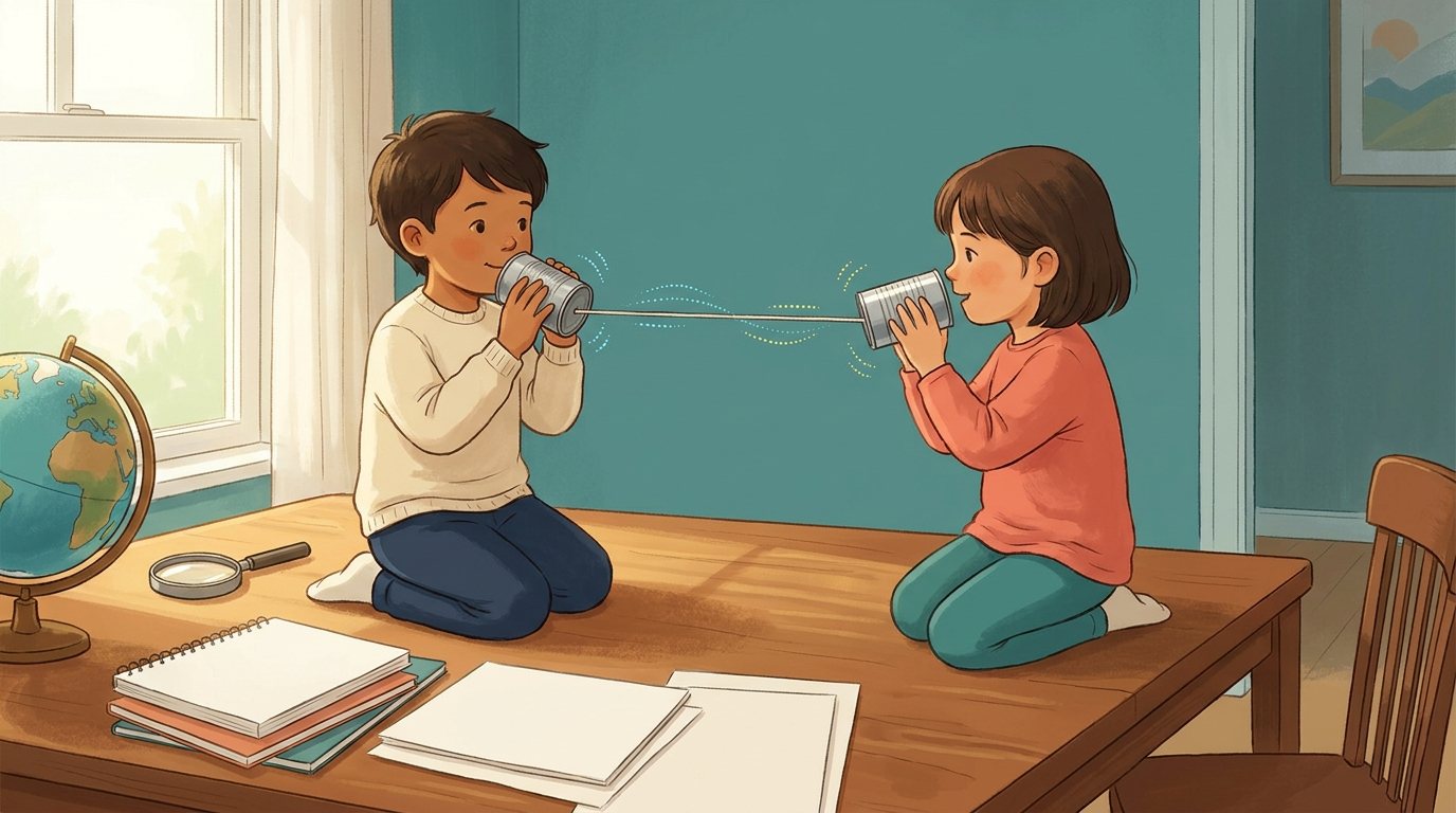 Cup-String Sound Sender lesson illustration