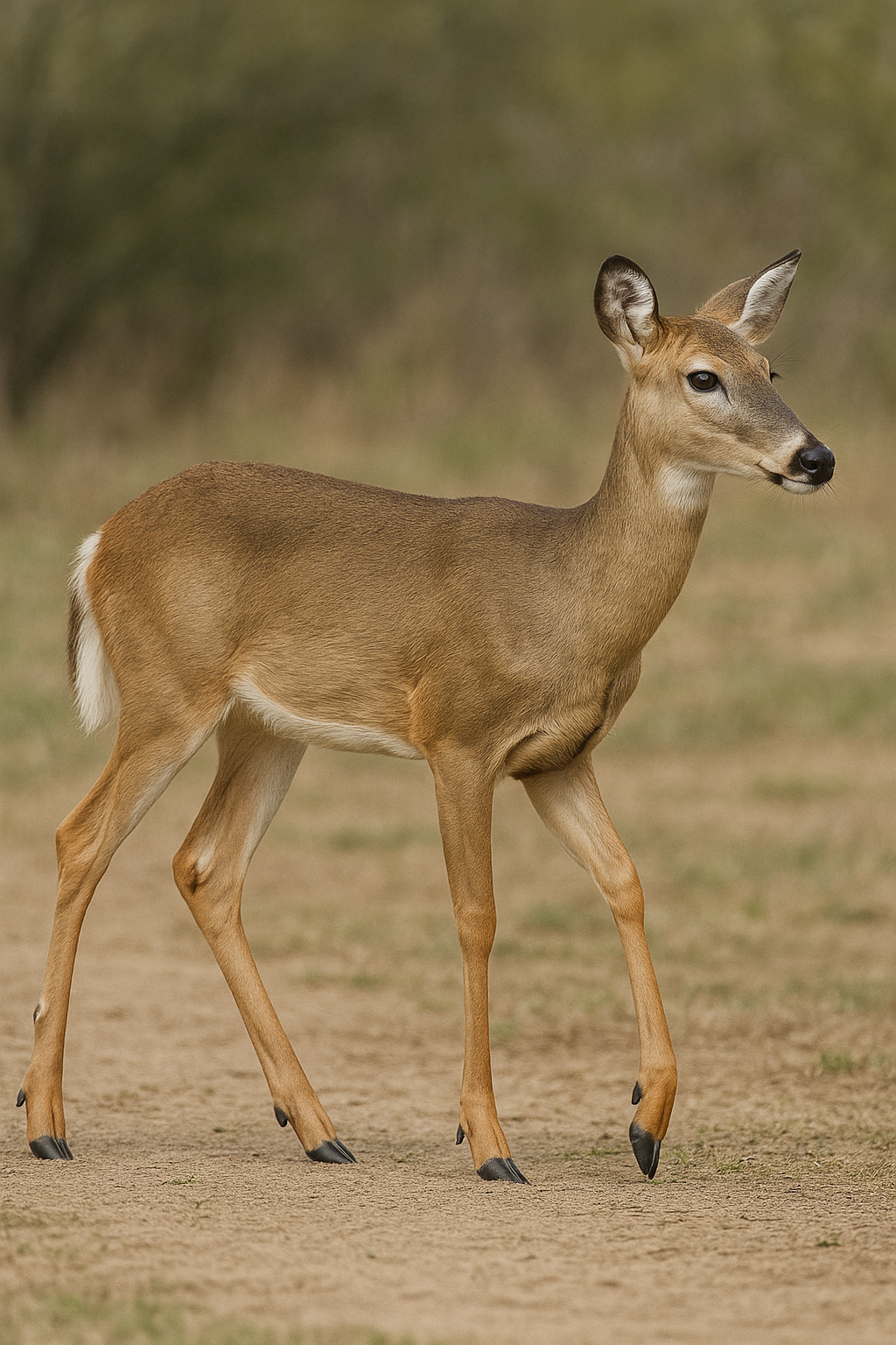 Deer showing long legs and hooves
