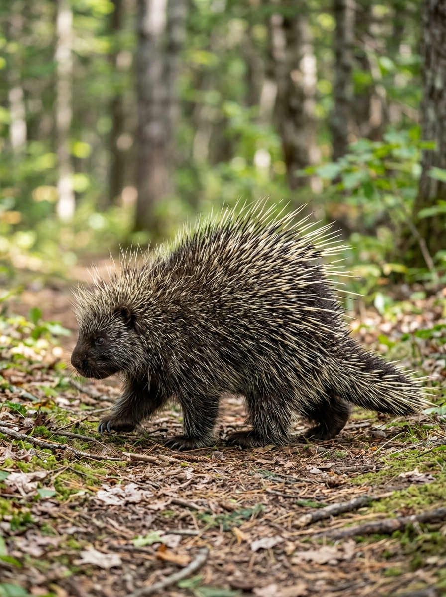 Porcupine showing quills