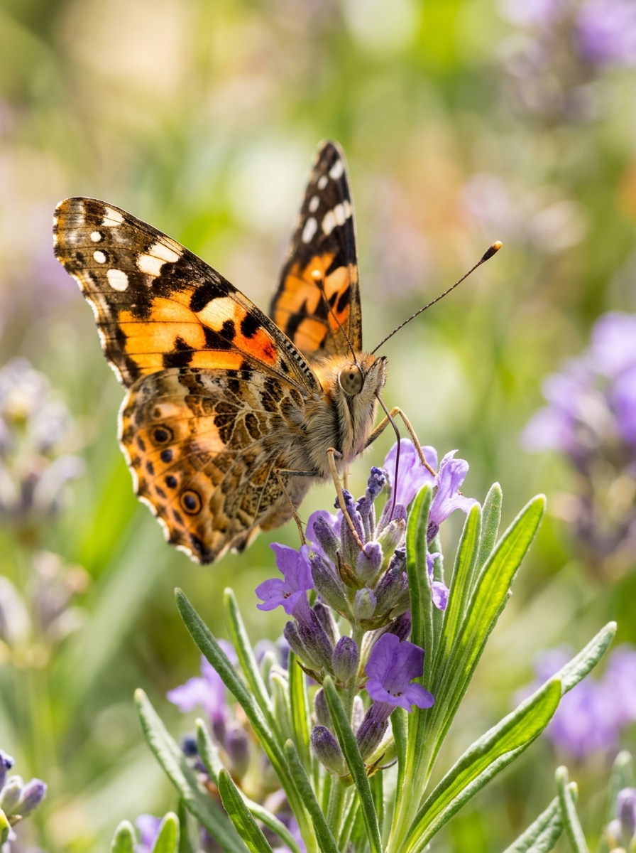 Butterfly with antennae visible