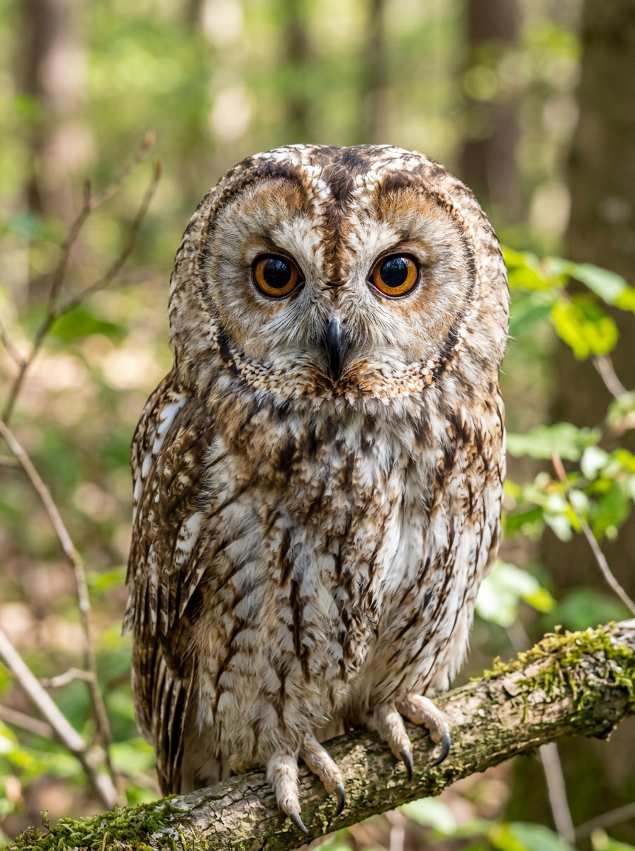 Owl with large eyes and facial disk