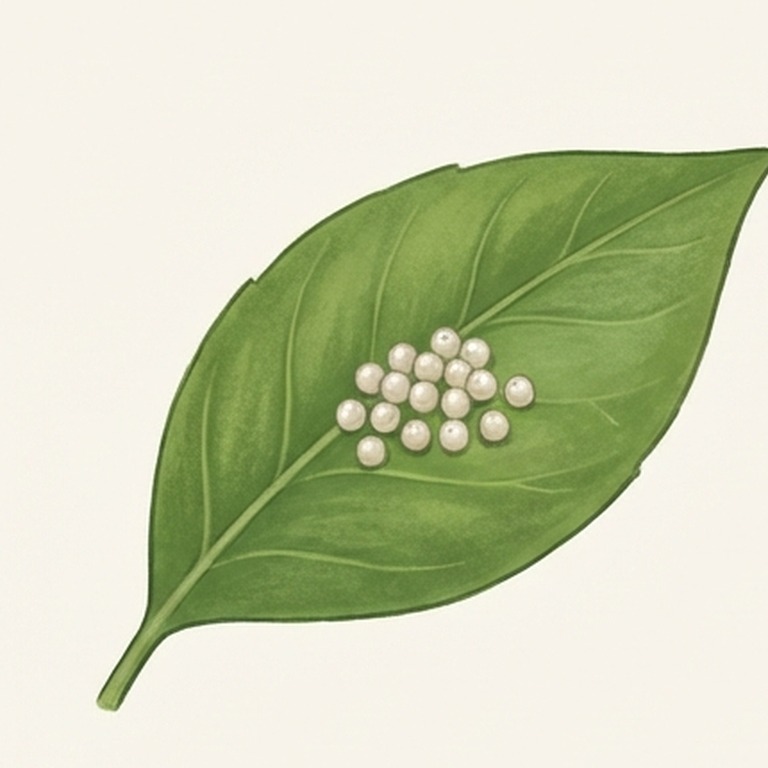 Butterfly egg on a leaf.