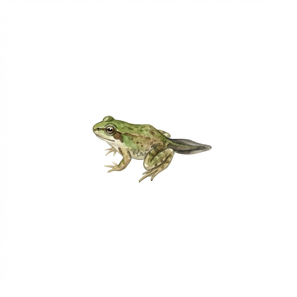 Froglet with legs and a tail.
