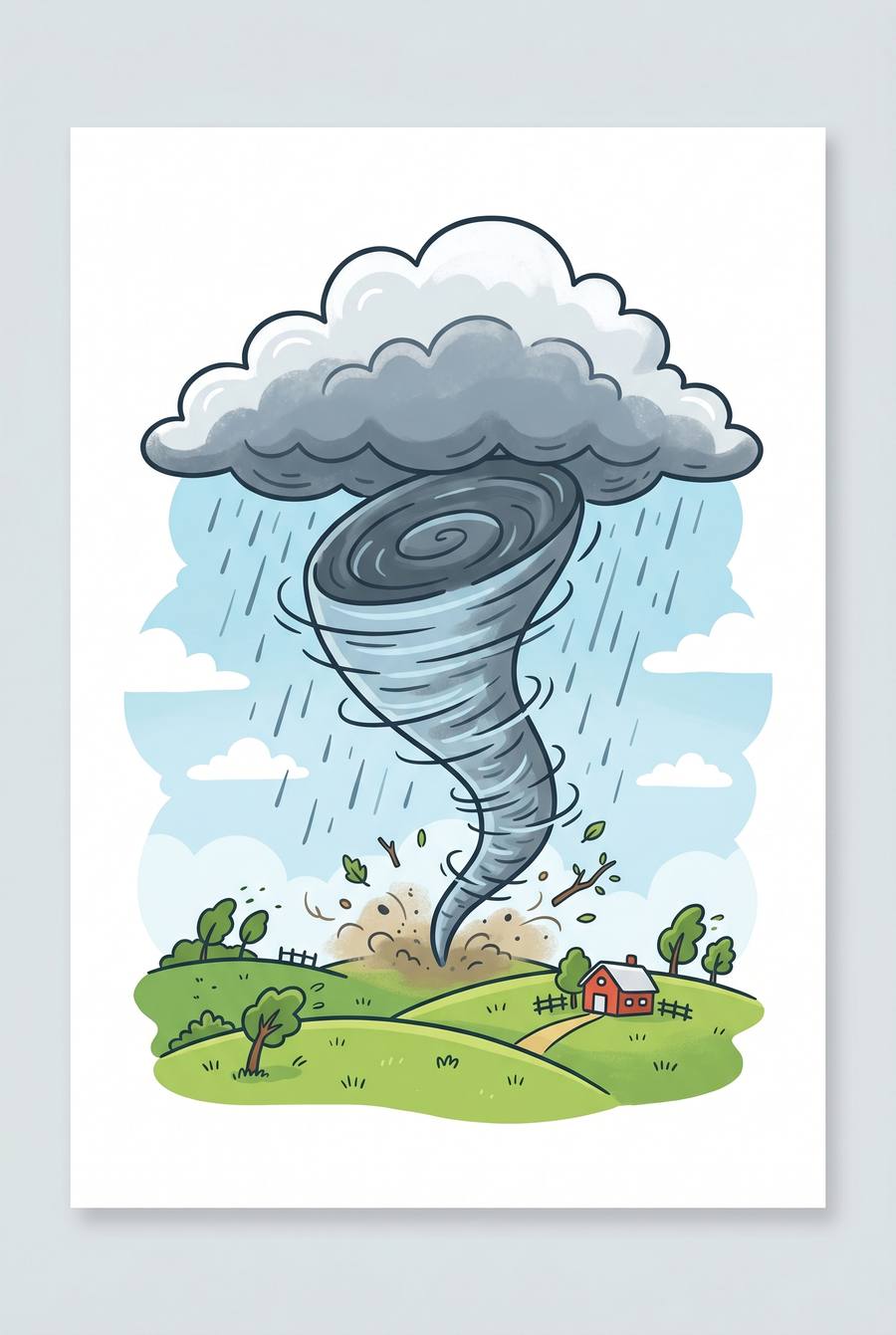 Tornado with destructive wind