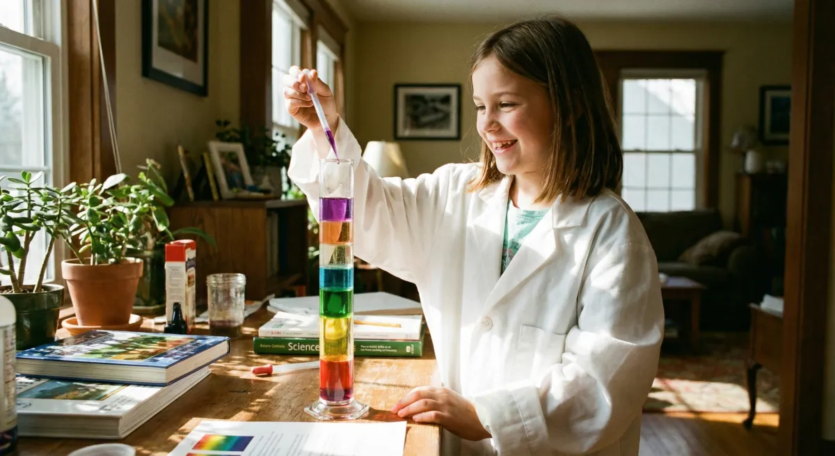 Homeschool science experiment in action